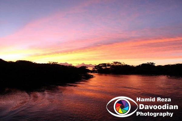 Sunset in Amazon River 