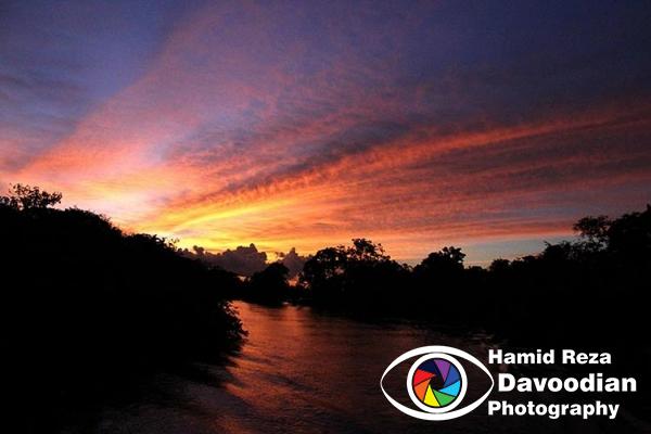 Sunset in Amazon River 