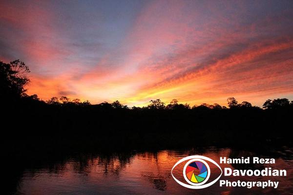 Sunset in Amazon River 
