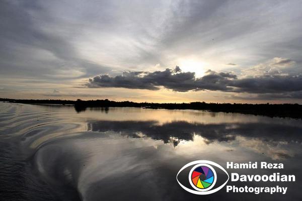 Sunset in Amazon River 