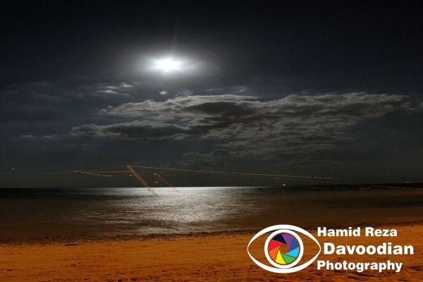 Moon in Kish Island sky