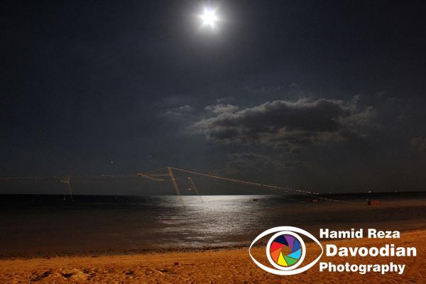 Moon in Kish Island sky